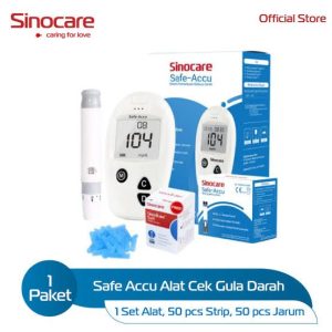 PAKET ALAT SINOCARE / ALAT CEK GULA DARAH SAFE ACCU
